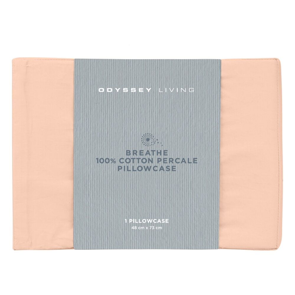 Odyssey Living Light Clay Breathe Cotton Standard Pillowcase 48cm x 73cm