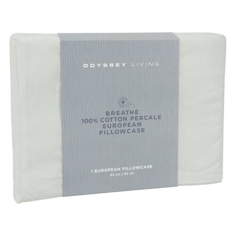 Odyssey Living Pewter Breathe Cotton European Pillowcase 65cm x 65cm — image 2
