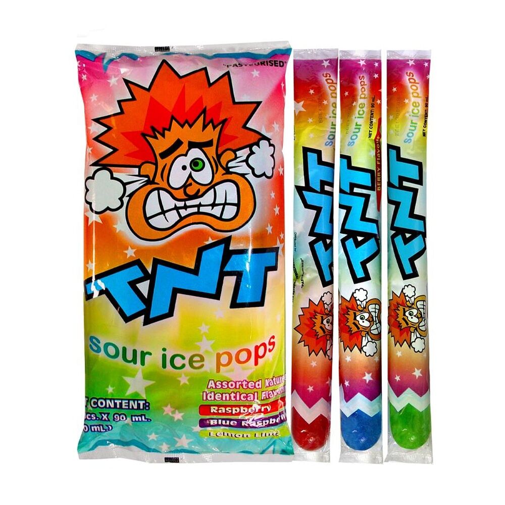 TNT Sour Ice Pops Bag 90ml Fruit Flavour Lollies/Gummies (10 Pieces) — image 2