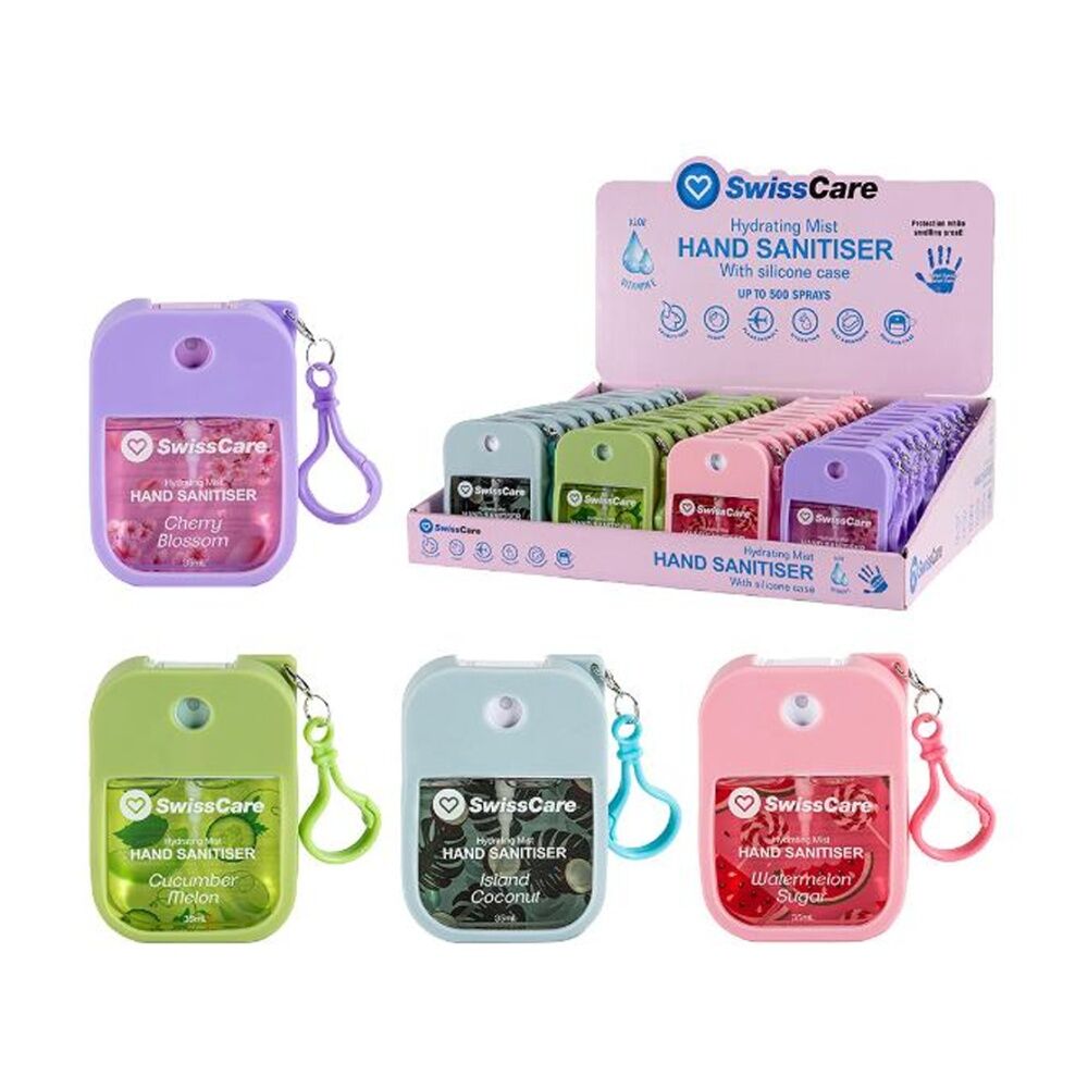 Swisscare 35mL Liquid Hand Sanitiser Spray w/ Silicone Case Assorted — image 2