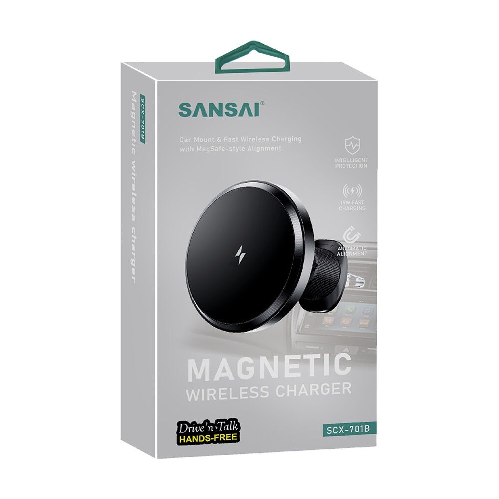 Sansai Magnetic Car Charger MagSafe Compatible Fast Wireless 15W Sansai