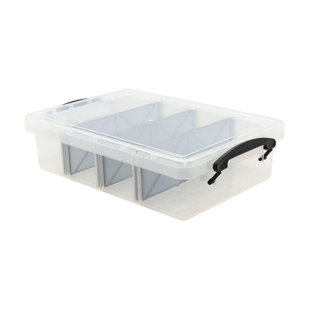 Braz 4 Divided Compartment Storage Container w/ Secure Clip Lid 6L Assorted (2 Pack) — image 2