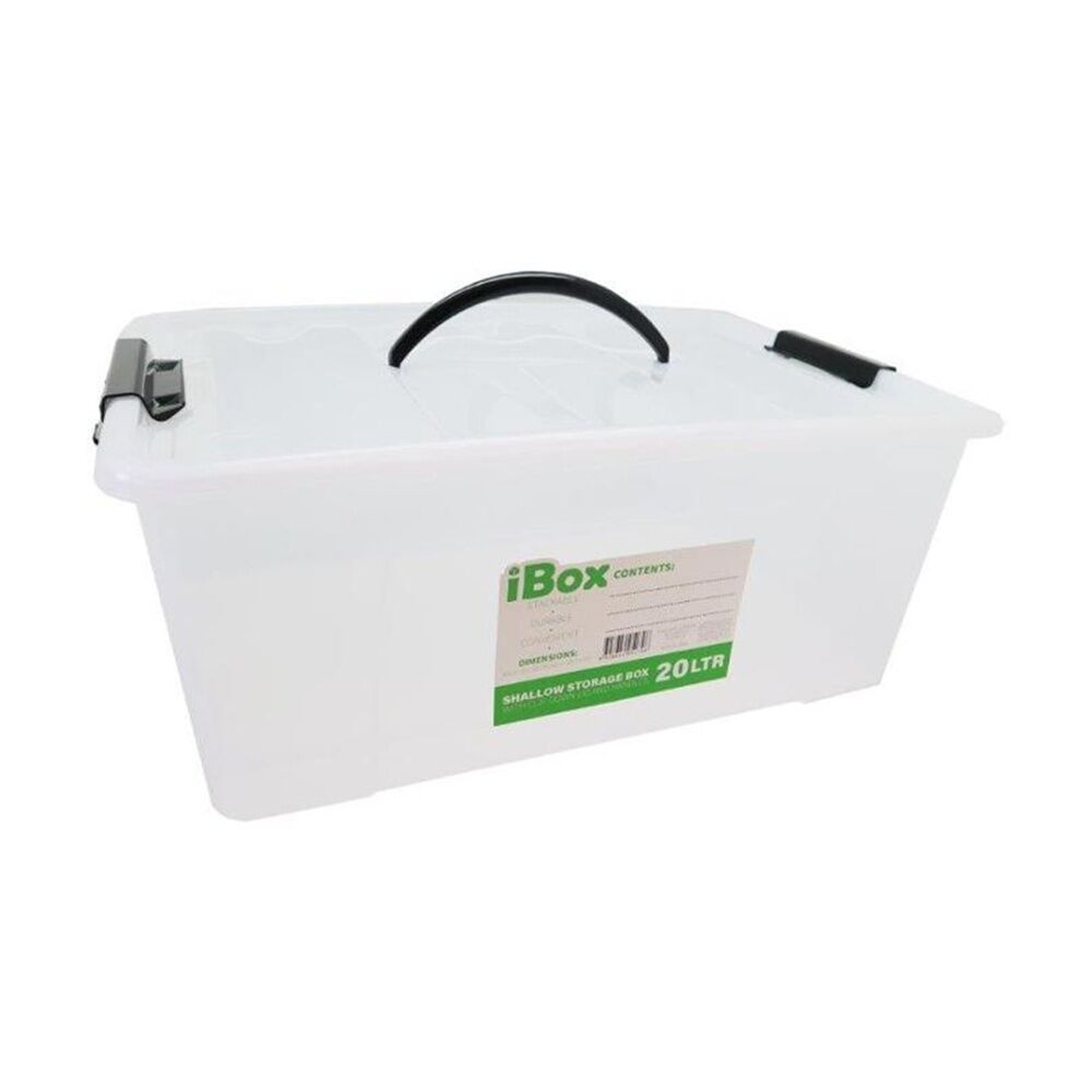 Ibox 45x32x18cm 20L Shallow Storer Plastic Storage Box w/ Lid & Handle