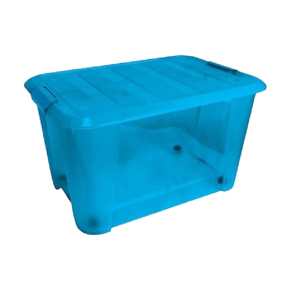 Braz 56x39x31.5cm 52L Plastic Storage Container Box w/ Lid Lock Clips Assorted