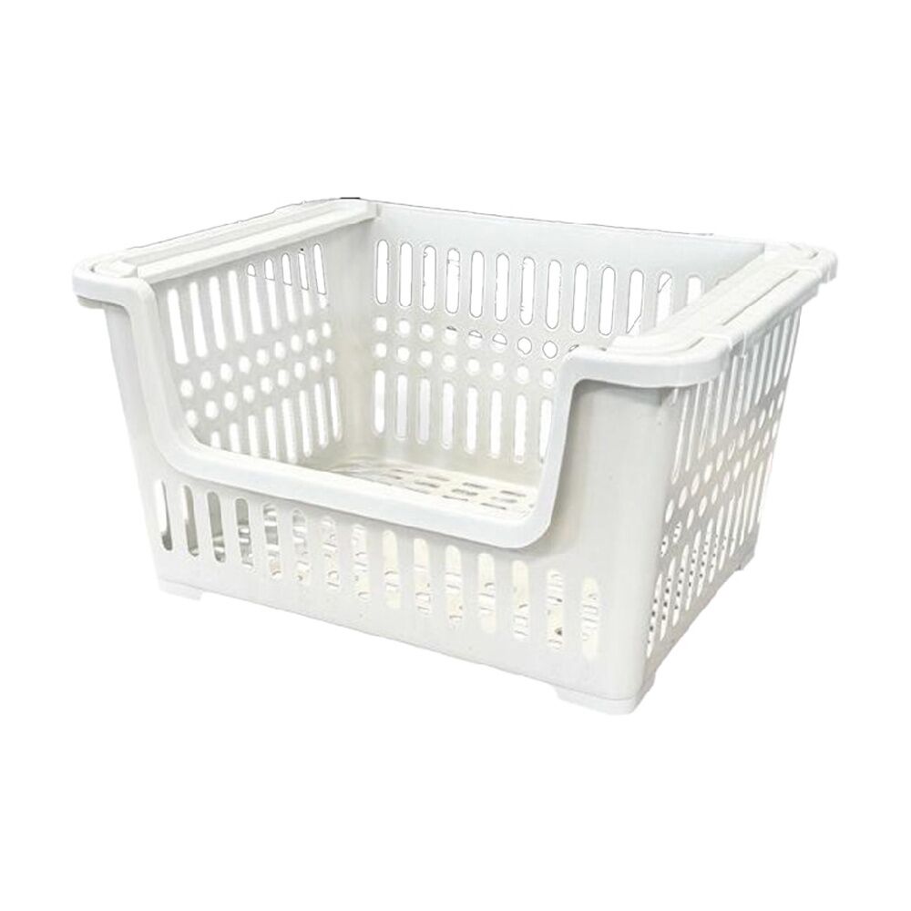 Braz 38x28x20cm Plastic A4 Stacker Storage Basket w/ Ventilated Handles Assorted