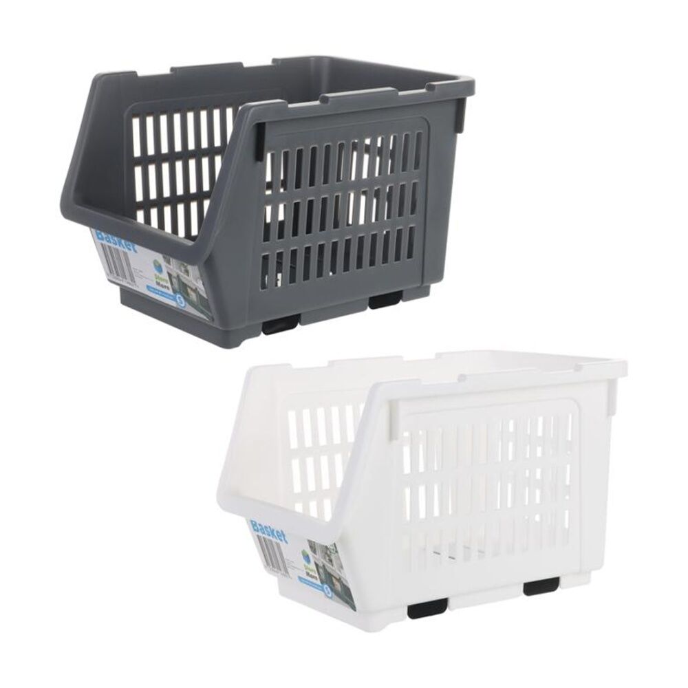 Braz Small Ventilated Plastic Stackable Nesting Storage Basket Assorted — image 2