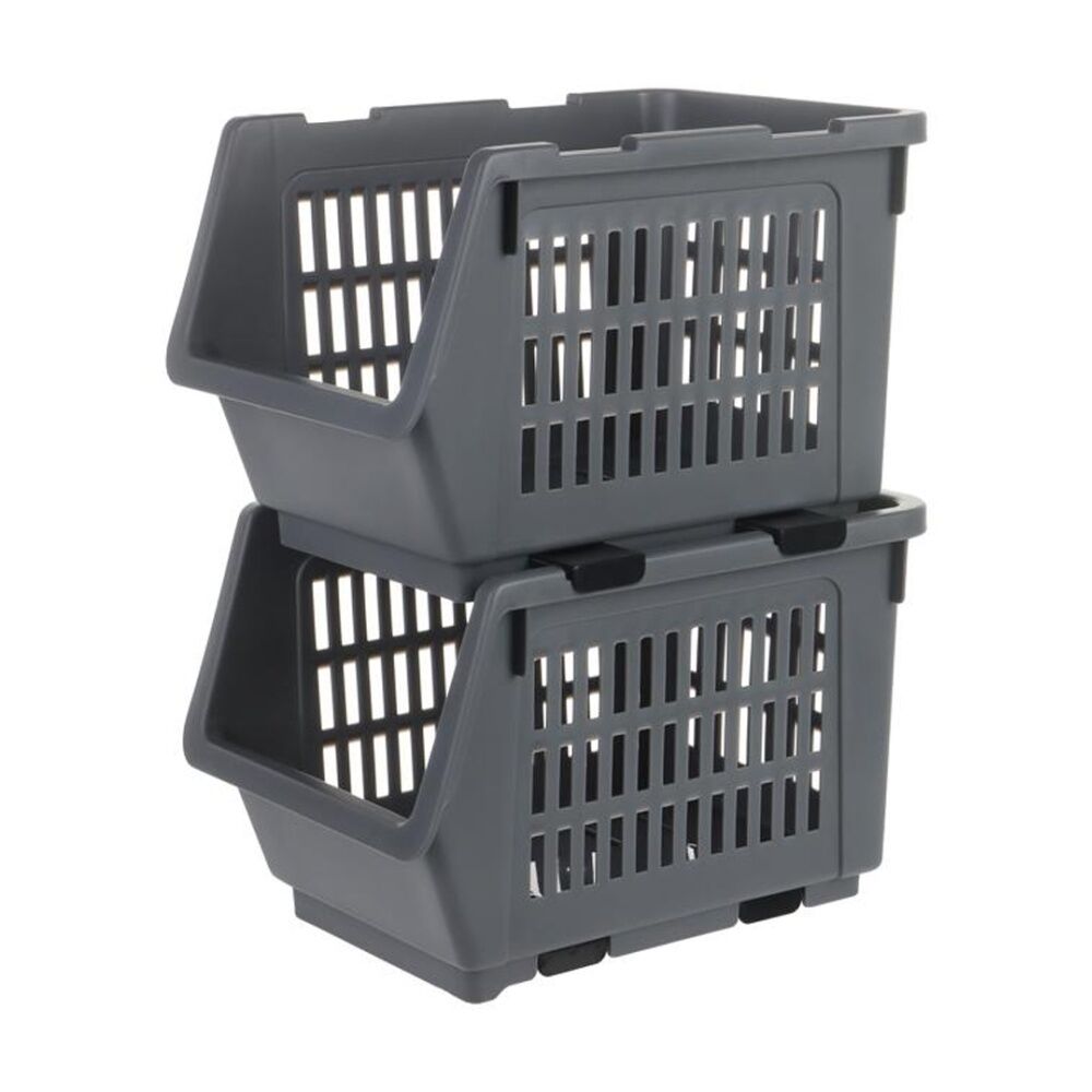 Braz Small Ventilated Plastic Stackable Nesting Storage Basket Assorted — image 3