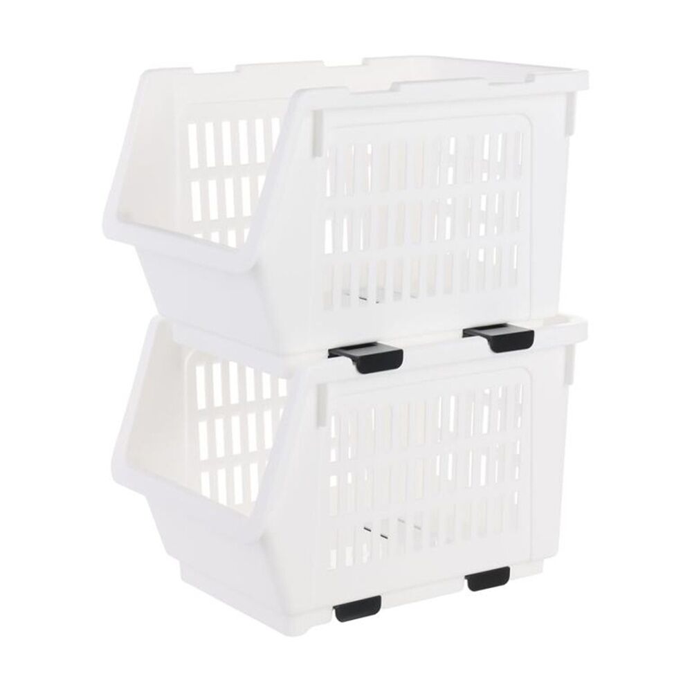 Braz Small Ventilated Plastic Stackable Nesting Storage Basket Assorted — image 4