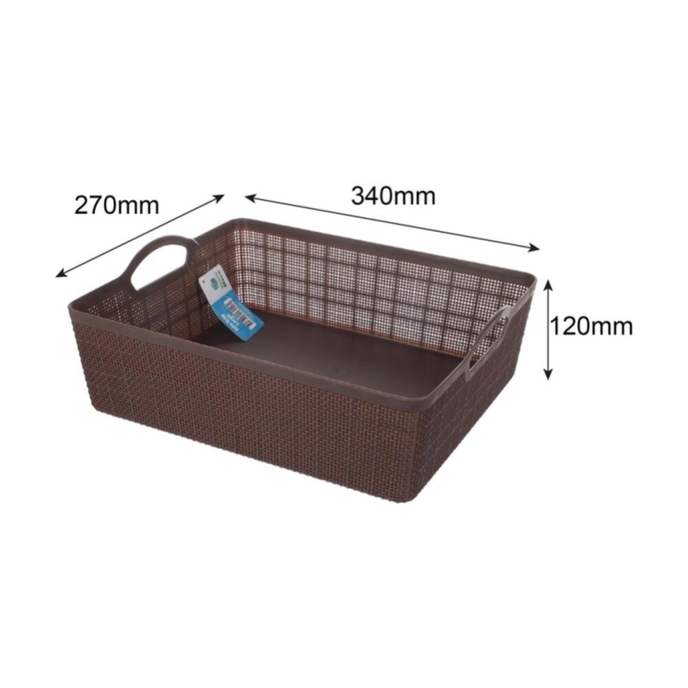 Braz 34x27.5x12cm Home Organisation Fabric Storage Jute Tray Large Assorted — image 4