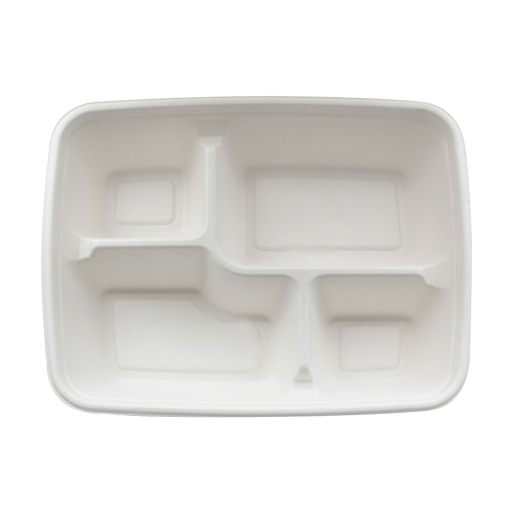 Partyware 20pc Partyware Durable 4 Compartment Plate 280x220mm Sugar Cane (10 Pack)
