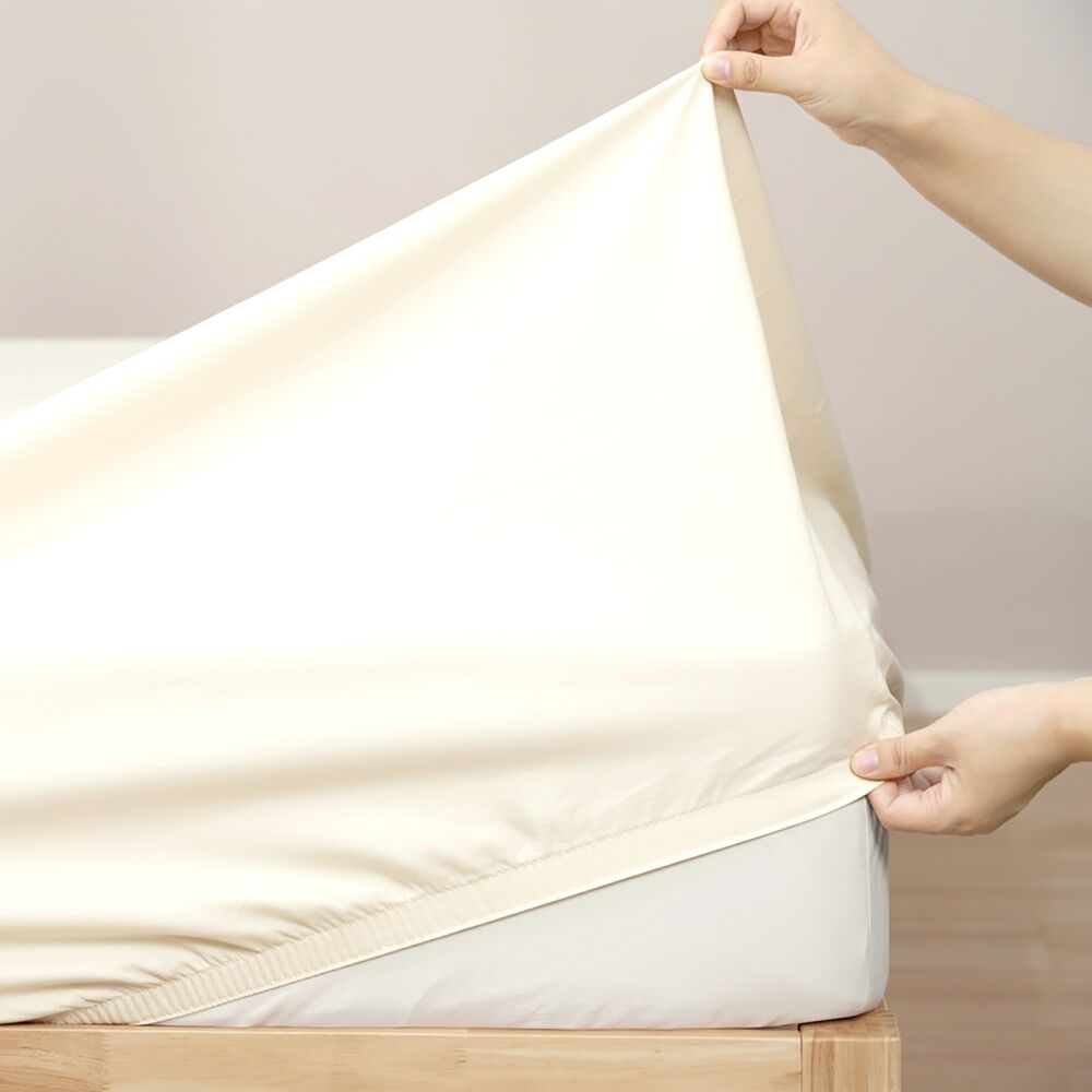 Renee Taylor 400TC Cotton Fitted Sheet & Pillowcase Set Vanilla Long Single — image 3