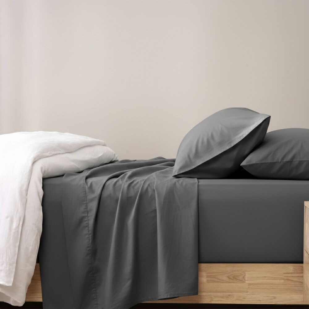 Renee Taylor 400TC Egyptian Cotton King Pillowcase Pair Charcoal 50x90cm (2 Pieces) — image 3