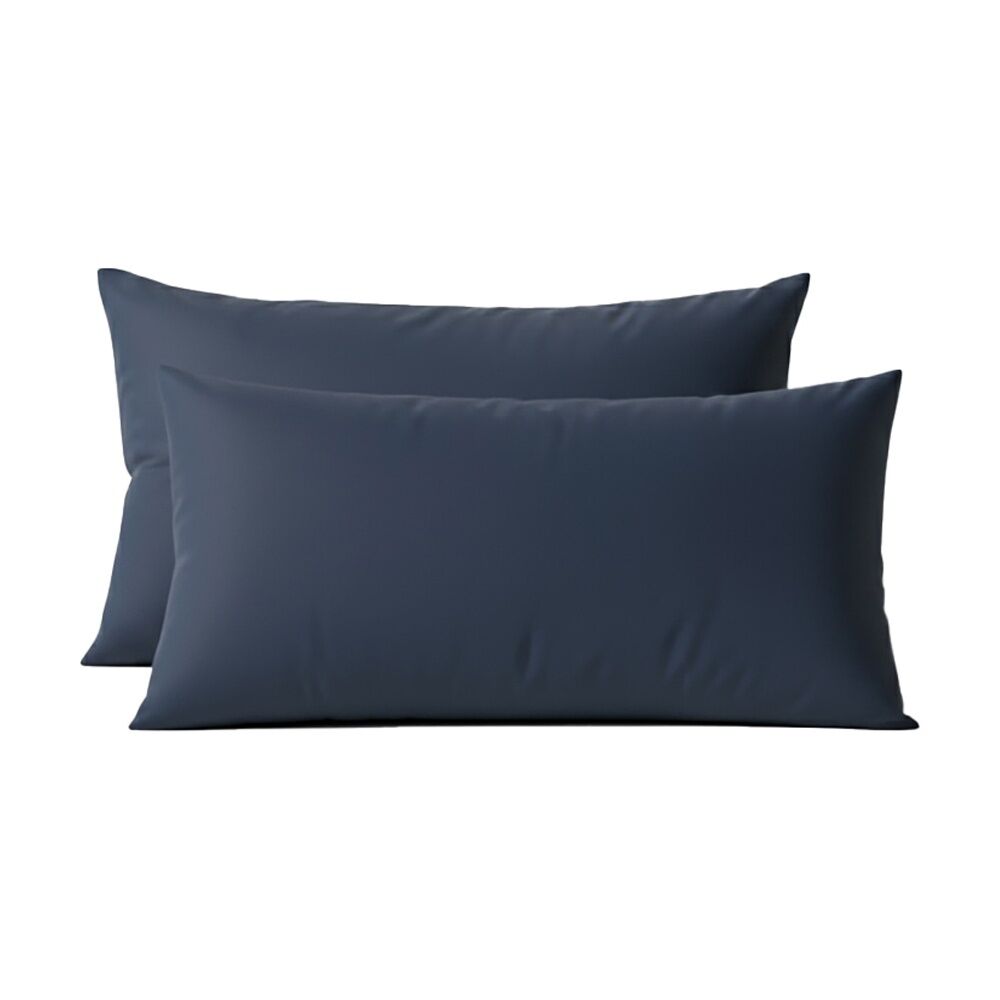 Renee Taylor 400TC Egyptian Cotton King Pillowcase Pair Steel Blue 50x90cm (2 Pieces)