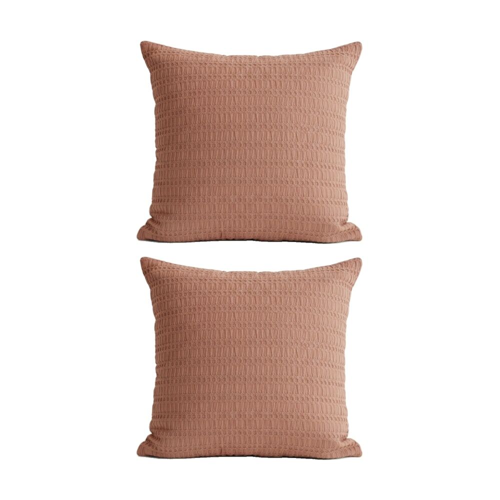 Cloud Linen Celeste Cotton Waffle European Pillowcase Rust 65x65cm (2 Pack)
