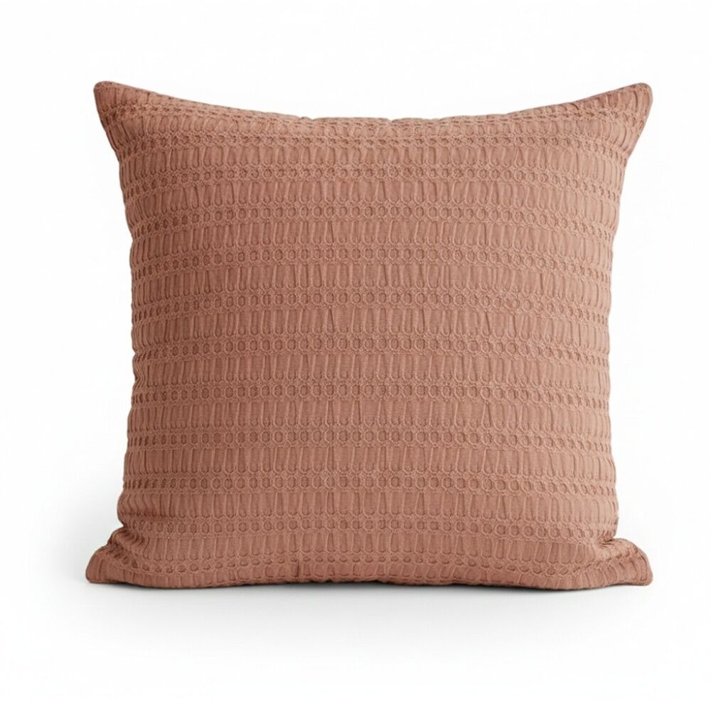 Cloud Linen Celeste Cotton Waffle European Pillowcase Rust 65x65cm (2 Pack) — image 2