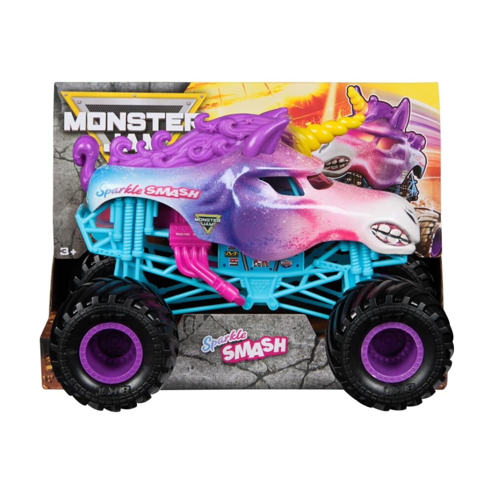 Monster Jam 1:24 Sparkle Smash Diecast Truck Kids Play Toy 3y+
