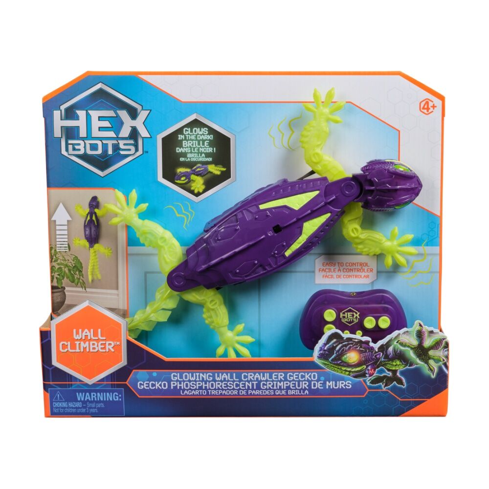 Hex Bots 4y+ Glow In The Dark Gecko Wall Crawler Kids Play Toy