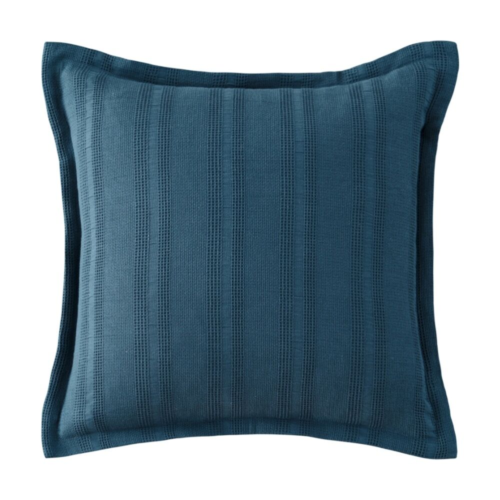Bianca 43x43cm Ashcombe Square Blue Cotton Waffle Decor Cushion