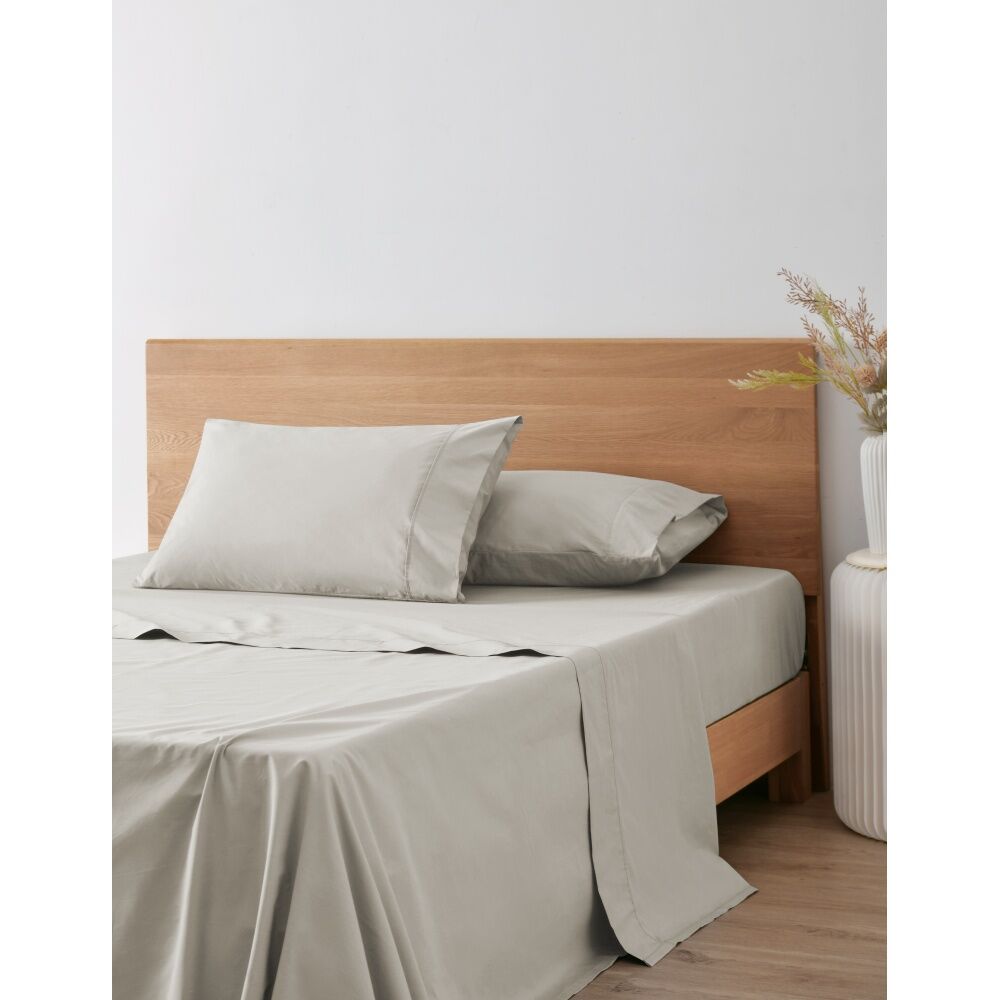 Onkaparinga Queen Onkaparinga 300TC Hepburn 100% Cotton Percale Sheet Set Linen Beige