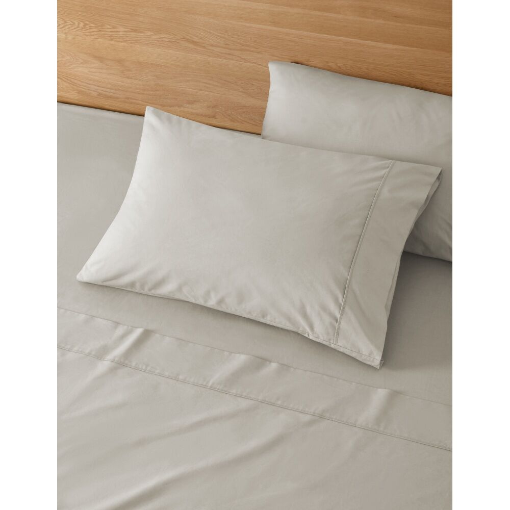 Onkaparinga Queen Onkaparinga 300TC Hepburn 100% Cotton Percale Sheet Set Linen Beige — image 2