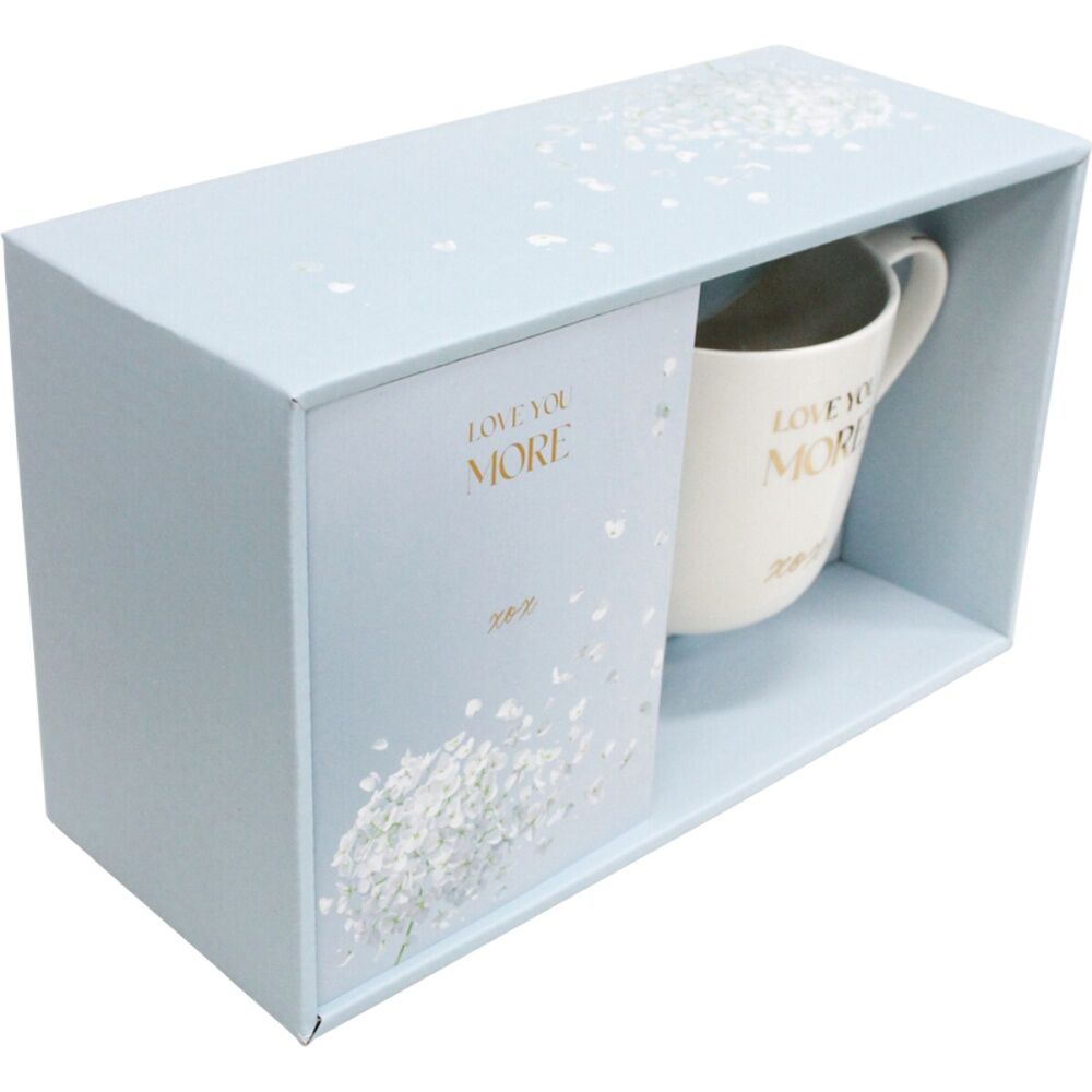 LVD 2pc LVD Love You More Gift Matching Ceramic Mug & Notebook Set Blue/Whie (2 Pack) — image 5
