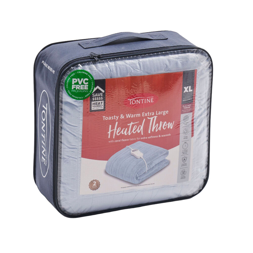 Tontine Extra Large Fleece Heated Throw Polyester 180x200cm Skyway