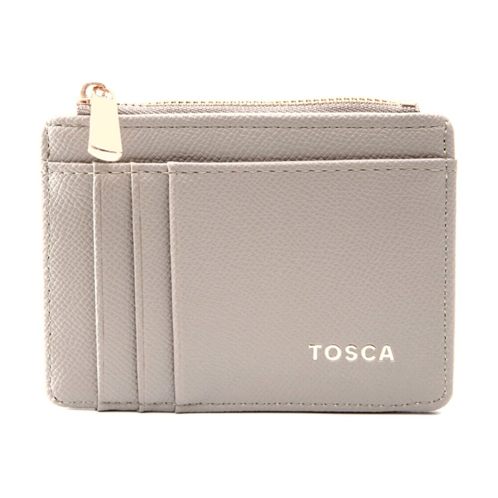 Tosca PU Wallet Textured Cardholder & Zip Slim Fit Purse Abbey Stone Beige Tosca