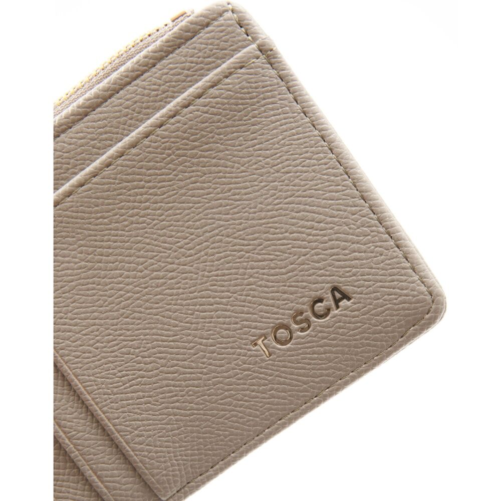 Tosca PU Wallet Textured Cardholder & Zip Slim Fit Purse Abbey Stone Beige Tosca — image 4