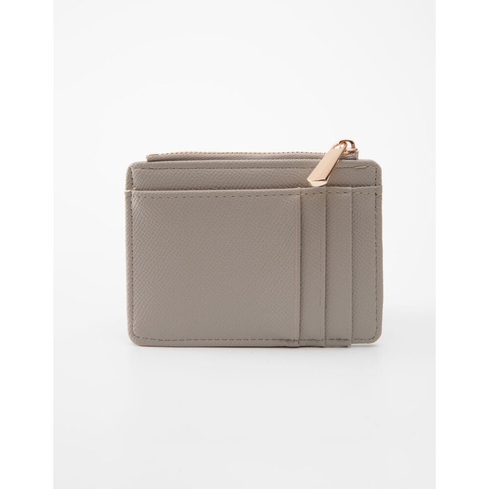Tosca PU Wallet Textured Cardholder & Zip Slim Fit Purse Abbey Stone Beige Tosca — image 2