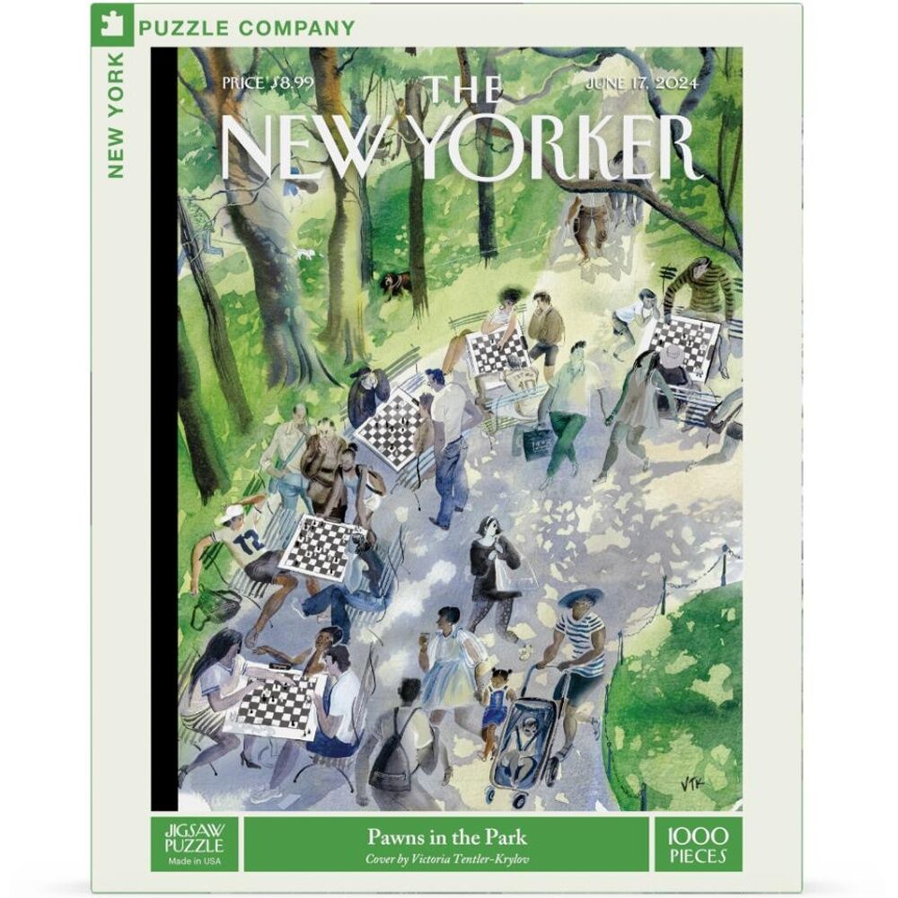 New York Puzzle Company Pawns In Park Chess Life Scene Jigsaw (1000 Pieces)