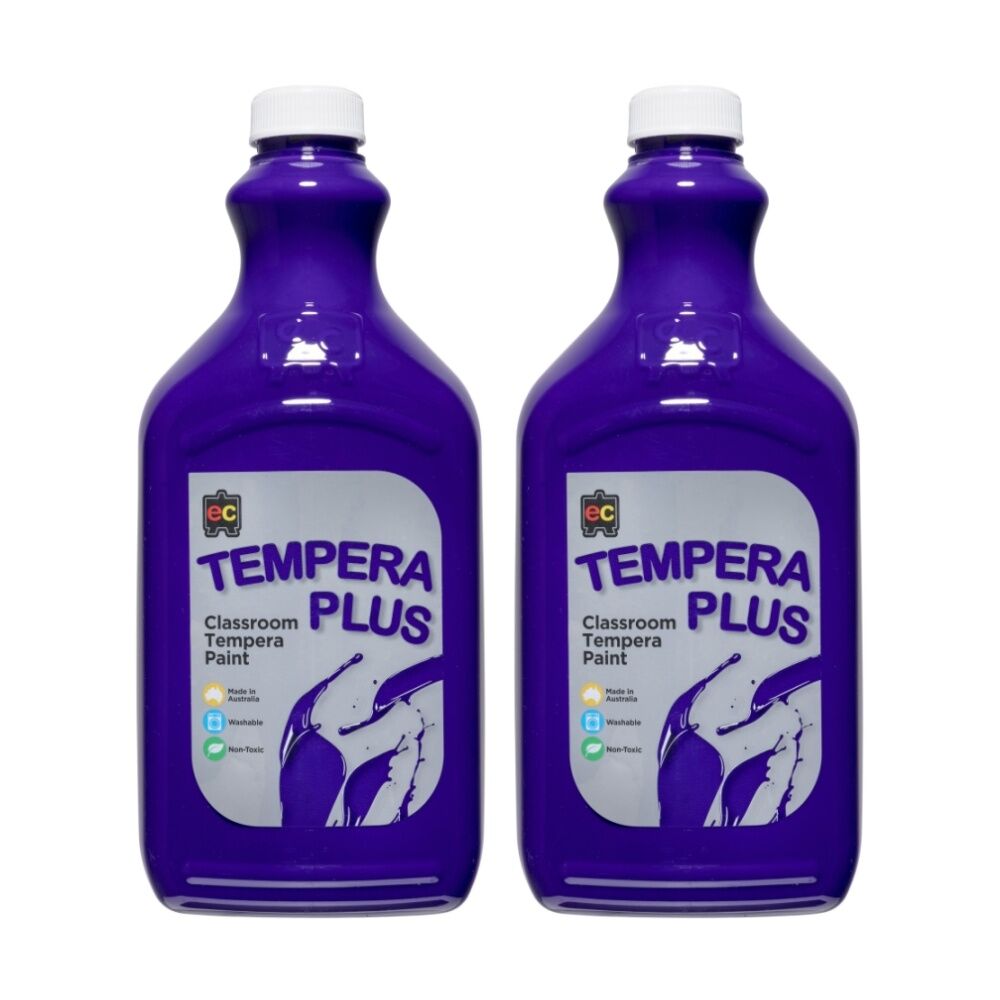 Educational Colours Tempera Plus Classroom Junior Student Paint Purple 2L (2 Pack)