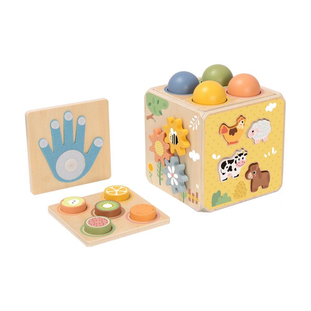 Tooky Toy Kids Toddler Wooden Activity Cube Developmental Playset 18m+ — image 2