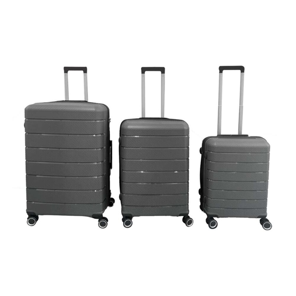 Braz Hard Shell 4 Spinner Wheels Travel Luggage Suitcase Set Dark Grey (3 Pieces)