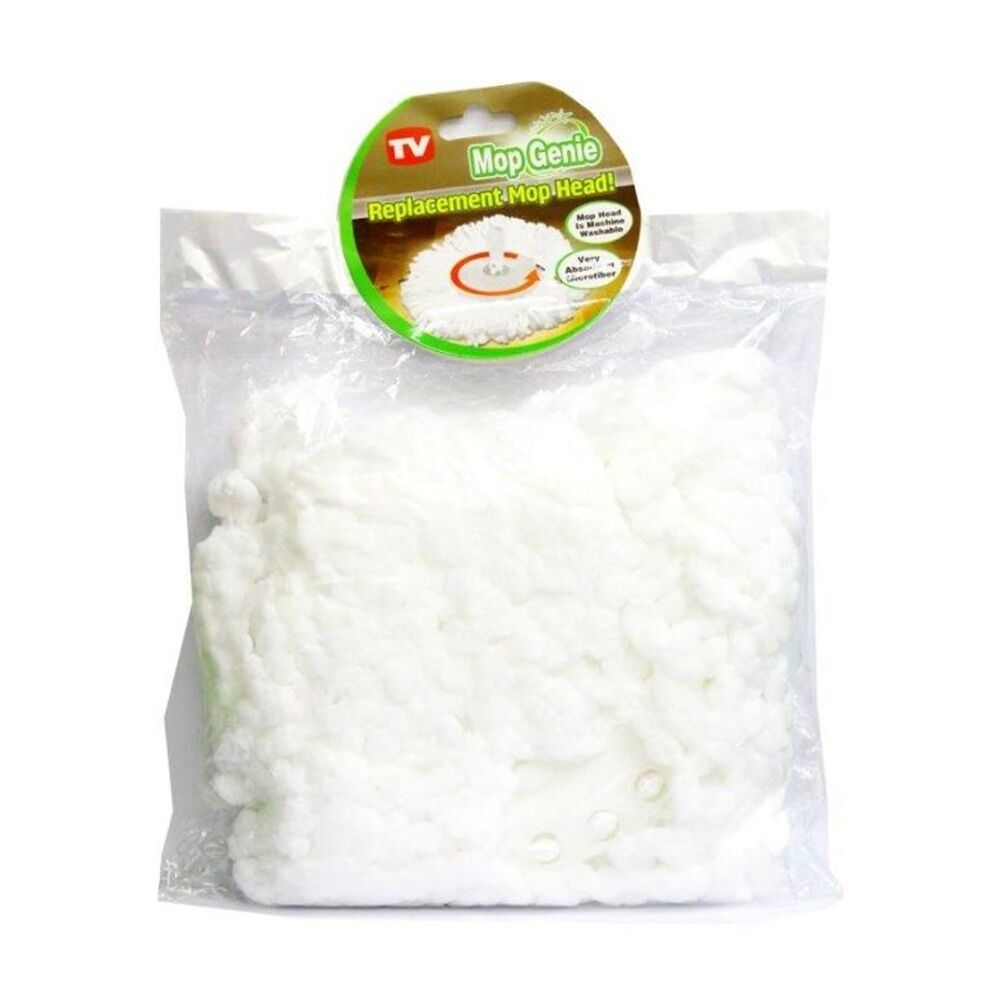 Astv Mop Genie Replacement Washable Highly Absorbent Head Soft White (12 Pack) — image 2