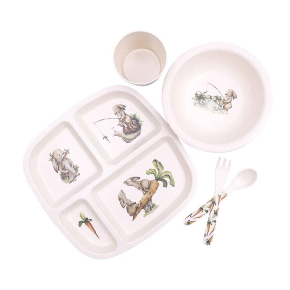 Tiny Wonders Baby/Children's My First Melamine Dinner Tableware Set White (5 Pieces) — image 2