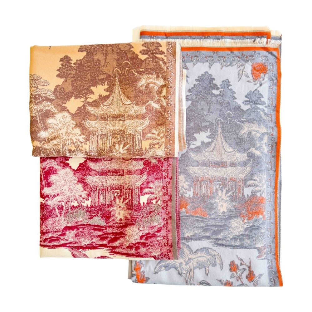 Urban Products 180cm Araminta Toile Scarf Red Pattern Women's Accessory — image 2