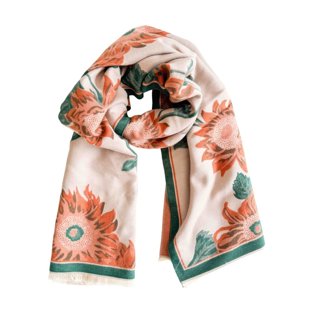 Urban Products 180cm Sunflower Scarf Orange Floral Pattern Women's Accessory