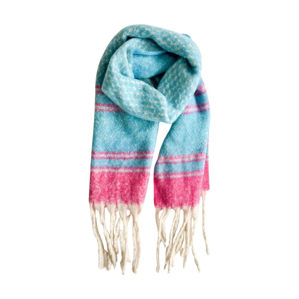 Urban Products 180cm Avalon Blue/Pink/White Plaid Soft Woven Warm Scarf