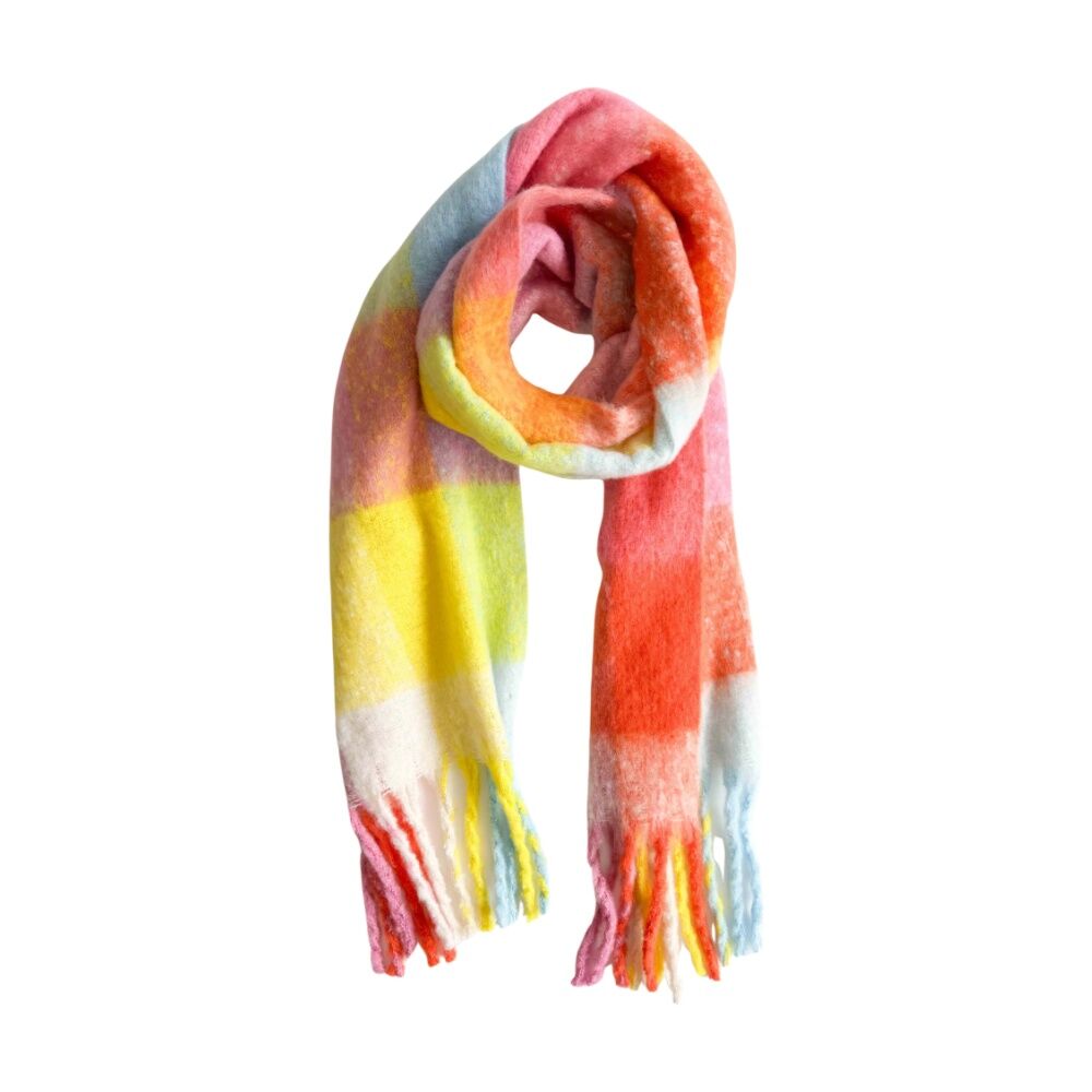 Urban Products 210cm Quincey Multicolour Check Plush Scarf Women's Accessory