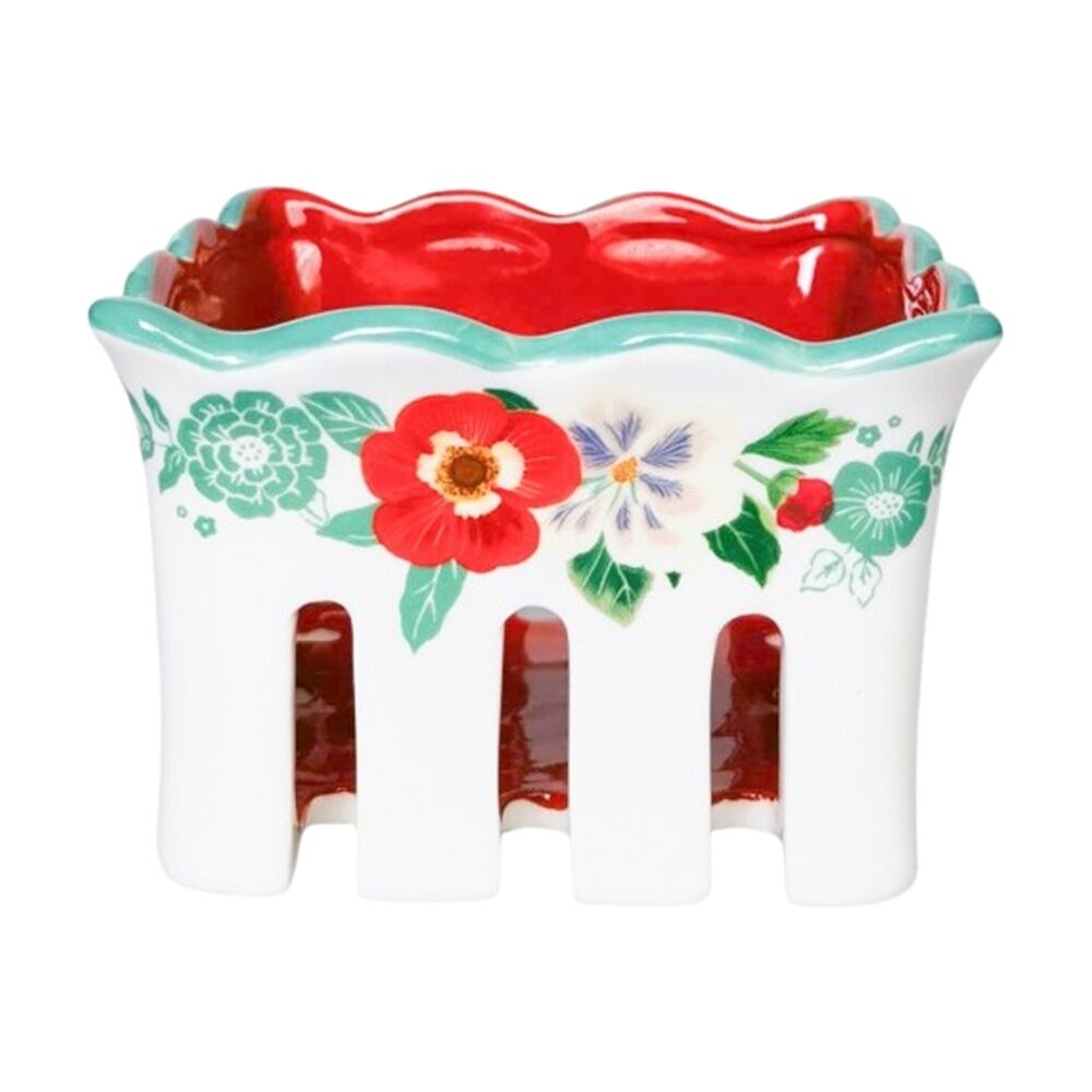 Urban Products 6cm Posie Fruit Basket White Ceramic Floral Decorative Bowl