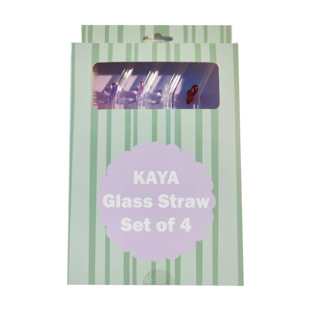 Urban Products Kaya Bow Glass Straws Multicolour Set 20cm (4 Pieces) — image 2
