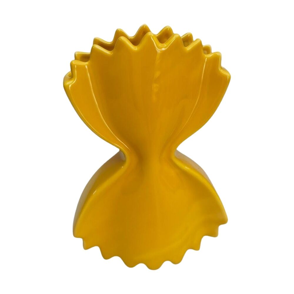 Urban Products Pasta Yellow Ceramic Glossy Finish Decorative Vase 24cm (2 Pack) — image 2