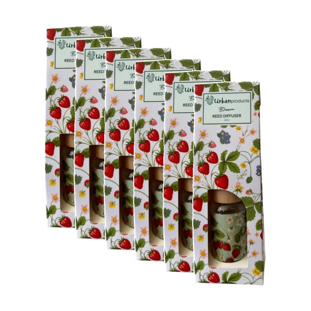 Urban Products Strawberry Field Blossom Scent Oil Diffuser Red 30ml (6 Pack)