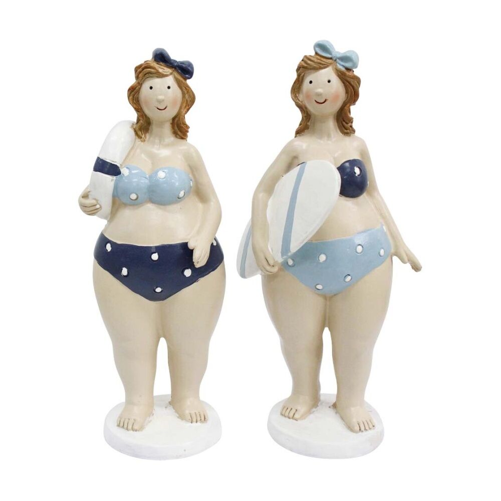 LVD Playful Ladies Surfing Resin Figurine Set Home Decor 18.5x8.5x8cm (2 Pieces)
