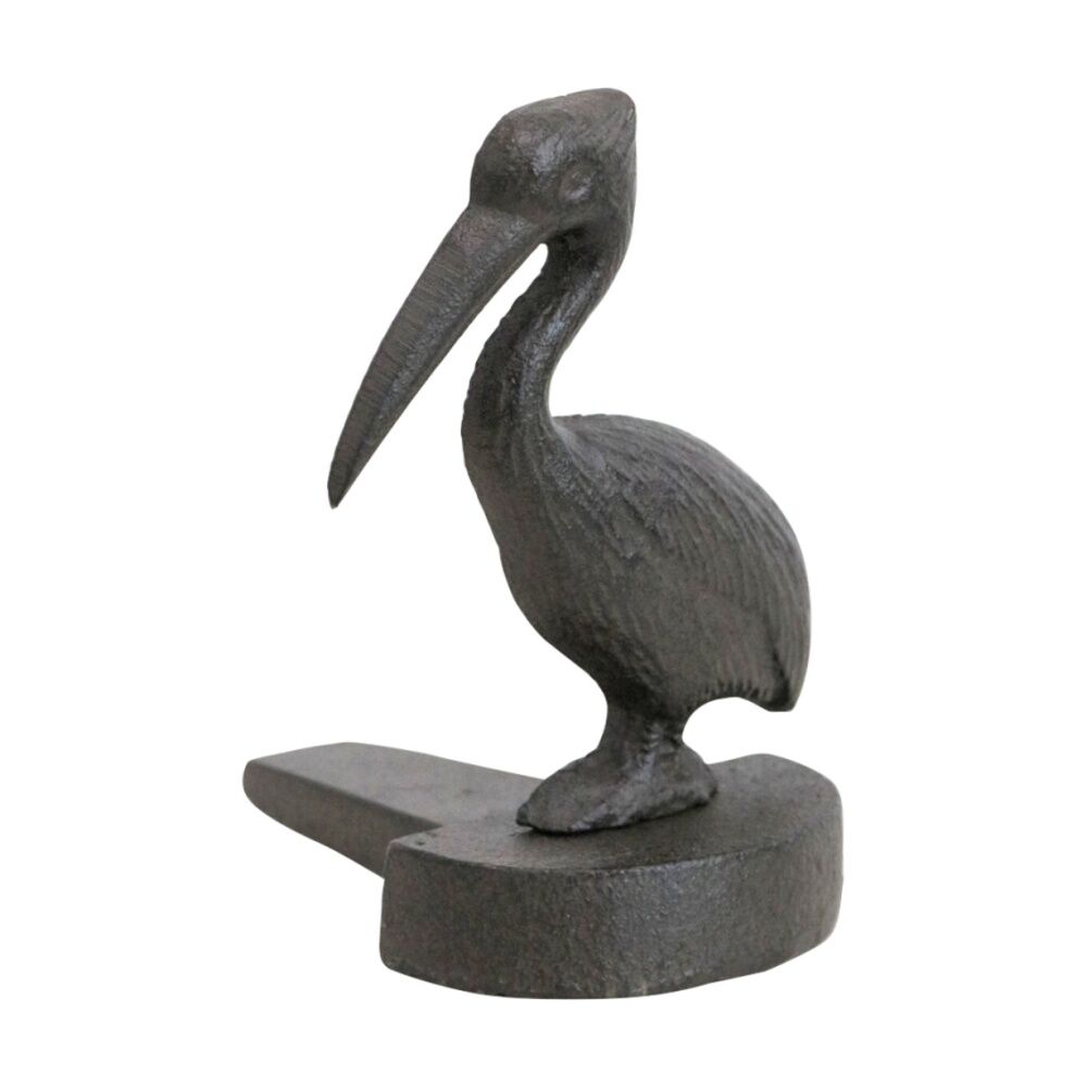 LVD 24x17x13cm Coastal Cast Iron Pelican Heavy Door Stopper Home Decor — image 2