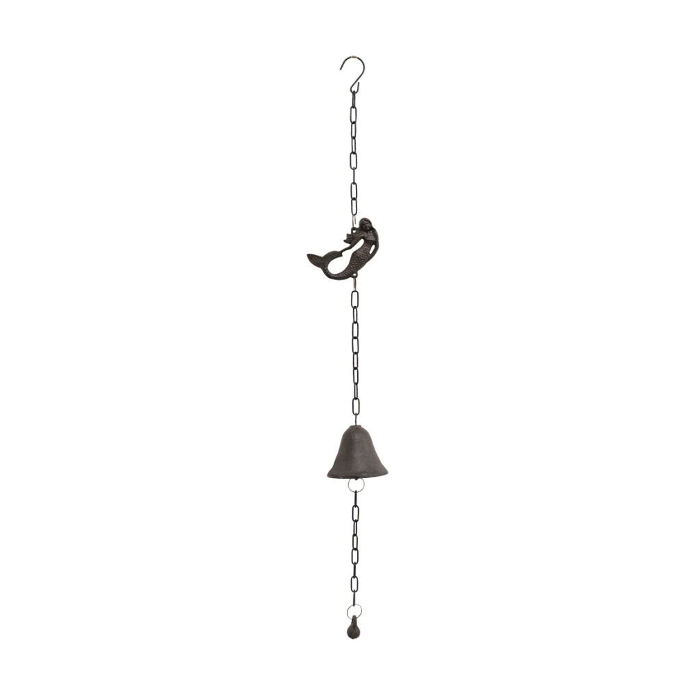 LVD 9x7.5x80cm Cast Iron/Steel Mermaid Hanging Chime Outdoor/Garden Decor