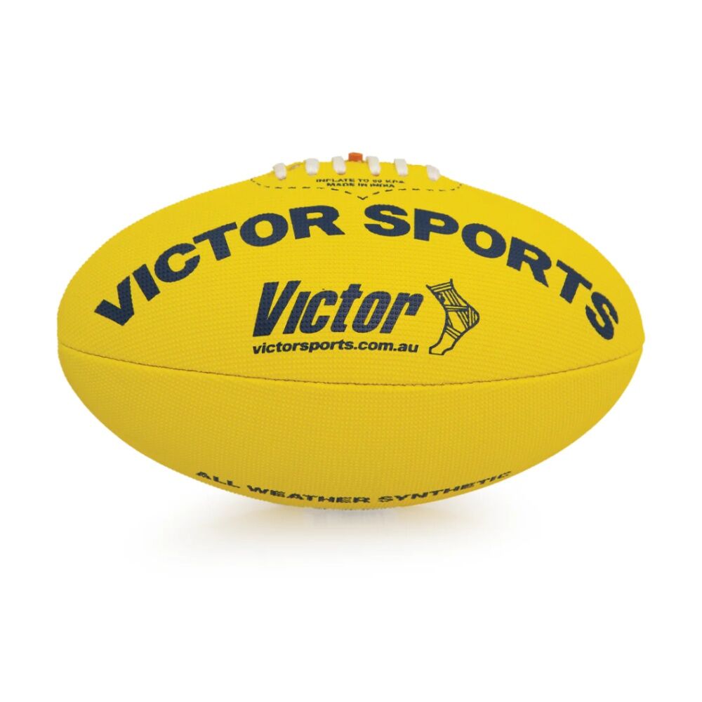 Victor Sports Synthetic Football Durable AFL Ball Size 2 Hand-Stitched - Yellow — image 2