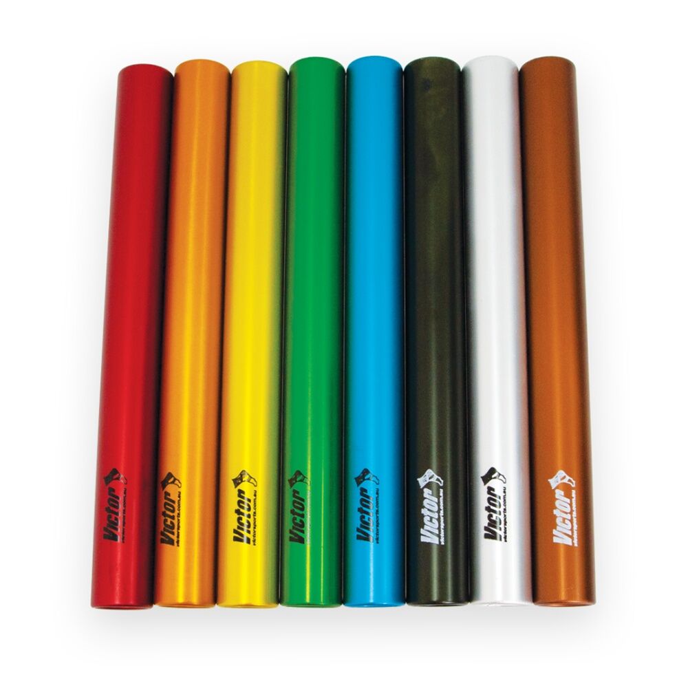 Victor Sports Aluminium Relay Baton Lightweight Smooth Ends Black Junior (4 Pack) — image 3