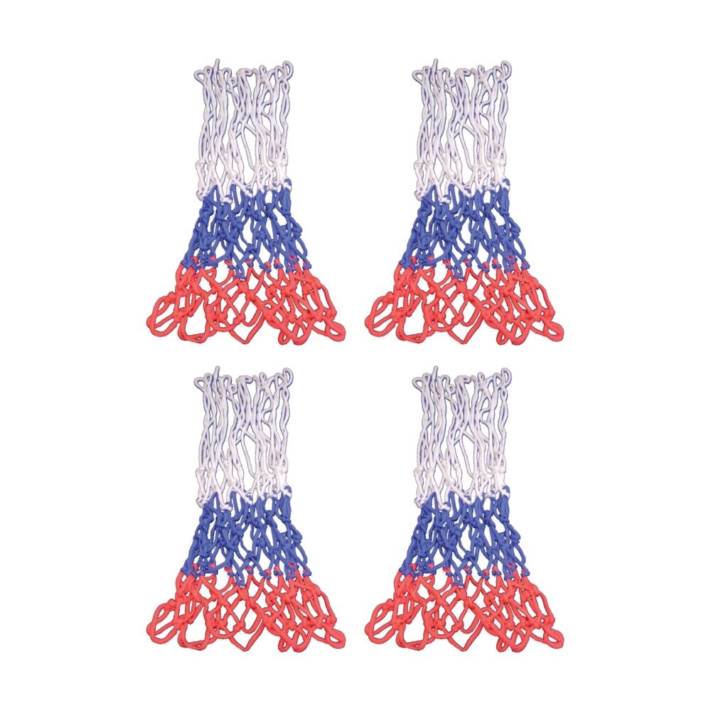 Victor Sports Nylon Standard Basketball Net Braided Red White Blue 3mm (4 Pack)
