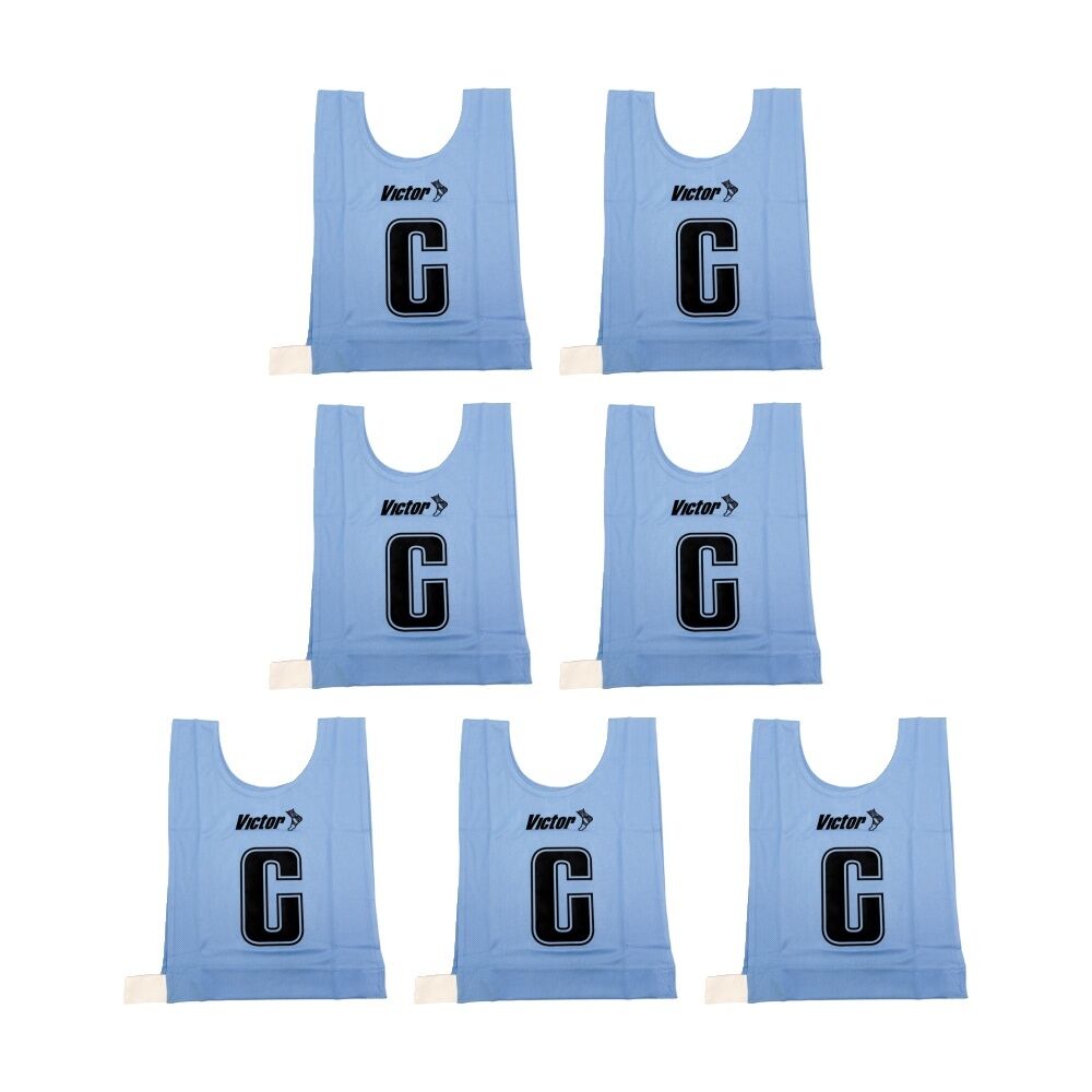 Victor Sports Bibs Netball Senior Breathable Honeycomb Sky Blue (7 Pieces)